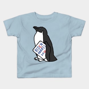 Penguin with Biden Harris 2024 Sign Kids T-Shirt